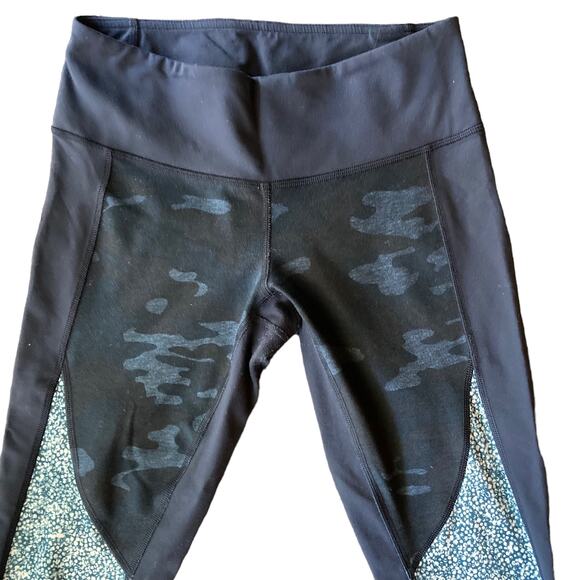 Lululemon Wunder Under Crop Blue Camo Pebble Inkwell Leggings size 6 - Picture 2 of 10